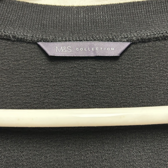 Black Dress With Textured Gold Sleeve Detail - Picture 3 of 6